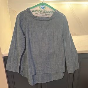 J. Crew Chambray Cotton Boatneck Tunic. NWOT. Size 4.
